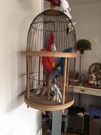 houten brocante vogelkooi,decoratie,plantenhanger,sierkooi, Ophalen, Zo goed als nieuw