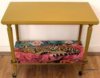 Gele bijzettafel, kastje, tafeltje Cheetah, Panter, Jaguar, Verzenden, Zo goed als nieuw, 75 cm of meer, 60 cm of meer