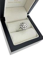 Witgouden Rozet Ring 1.0 ct Briljant Geslepen Diamant TW, Wit, Onbekend, Ophalen of Verzenden, Zo goed als nieuw