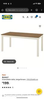 Witte Ikea Ålhult uitschuifbare tafel (poten zitten er bij), Ophalen, Gebruikt, 100 tot 150 cm, 50 tot 100 cm