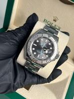 Rolex Yachtmaster 40 Grey dial Rhodium steel platinum, Gebruikt, Rolex, Polshorloge, Ophalen of Verzenden
