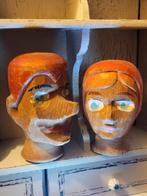 ANTIEKE POPPENKAST KOPPEN VAN HOUT, Ophalen of Verzenden