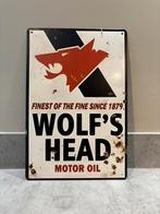 Mancave Bar Café Wanddecoratie metalen bordje Wolf’s Head, Verzamelen, Merken en Reclamevoorwerpen, Ophalen of Verzenden, Zo goed als nieuw