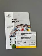 Ajax vs AC Milan 14-09-1994 Ticket + Wedstrijdboekje, Ophalen of Verzenden, Zo goed als nieuw, Ajax