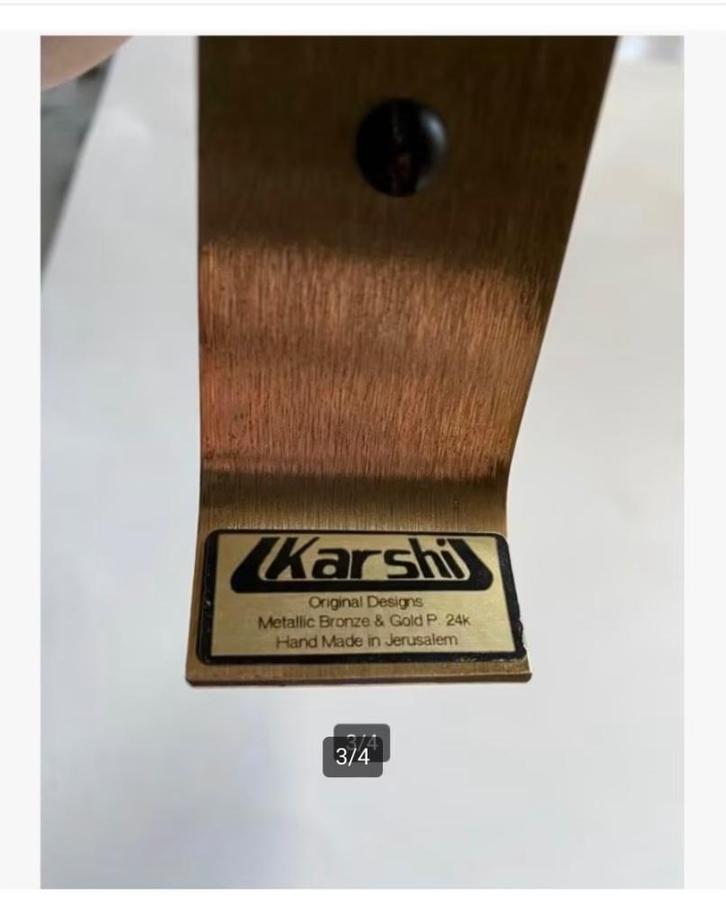 Korting Menora kandelaar 7-armig Bronze Metallic Gold pl., Antiek en Kunst, Antiek | Religie, Ophalen of Verzenden