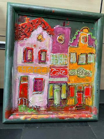 Kleurrijke Schilderijen van Huizen beschikbaar voor biedingen