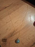 Gouden ketting met wereldbol hanger, Sieraden, Tassen en Uiterlijk, Kettingen, Ophalen of Verzenden, Zo goed als nieuw, Goud, Goud
