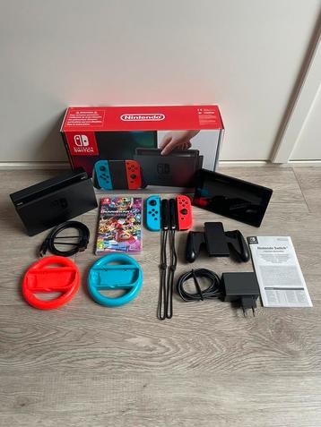 Nintendo Switch | Compleet + Mario Kart pakket! beschikbaar voor biedingen