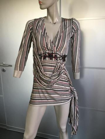 757 Superstar: tuniek blouse lang top Maat XS=34 grijs/rood beschikbaar voor biedingen