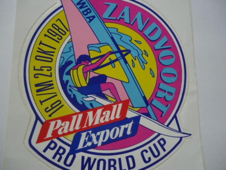 sticker oud WINDSURF Pro Worldcup 87 Zandvoort groot retro, Verzamelen, Stickers, Zo goed als nieuw, Bedrijf of Vereniging, Verzenden
