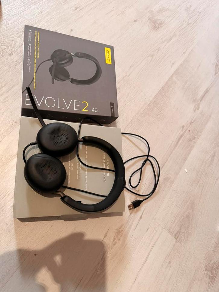 Jabra Evolve2 40 USB-A – professionele bekabelde headset, Audio, Tv en Foto, Koptelefoons, Zo goed als nieuw, Op oor (supra aural)