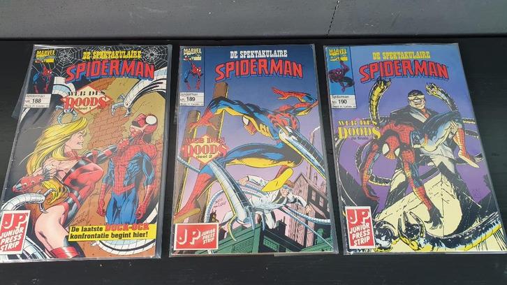 De Spektakulaire Spiderman 188, 189, 190 Web des Doods. 7A11, Boeken, Strips | Comics, Gelezen, Meerdere comics, Europa, Ophalen of Verzenden