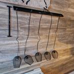 Hanglamp eettafel zwart metaal 5 lichtbronnen, Huis en Inrichting, Lampen | Hanglampen, Ophalen, Gebruikt, Industrieel, Metaal