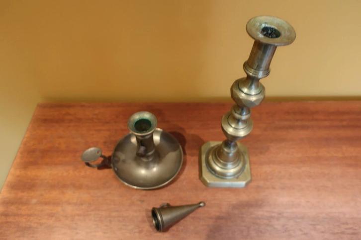 Kandelaar (2) - Koper - kandelaren, Huis en Inrichting, Woonaccessoires | Kandelaars en Kaarsen, Zo goed als nieuw, Minder dan 25 cm