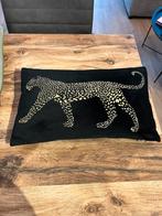 Sierkussen zwart met goud 47x28 cm, Huis en Inrichting, Ophalen of Verzenden, Zo goed als nieuw, Zwart, Rechthoekig