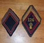 Set Franse mouwemblemen 126 regiment d'infanterie, Ophalen of Verzenden, Landmacht, Overige gebieden, Embleem of Badge