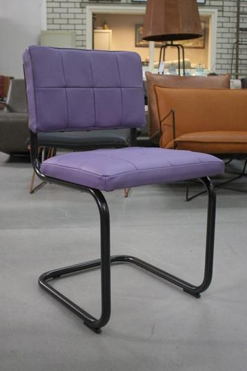 5x eetkamerstoel sledestoel Nelson Jess Design leer paars beschikbaar voor biedingen