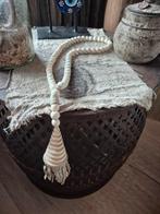 Woonketting met houten kralen en lederen franjes, Ophalen of Verzenden, Nieuw