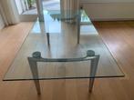 Leolux eetkamer tafel met glazen blad 200x100 cm, Ophalen, Gebruikt, 100 tot 150 cm, 200 cm of meer