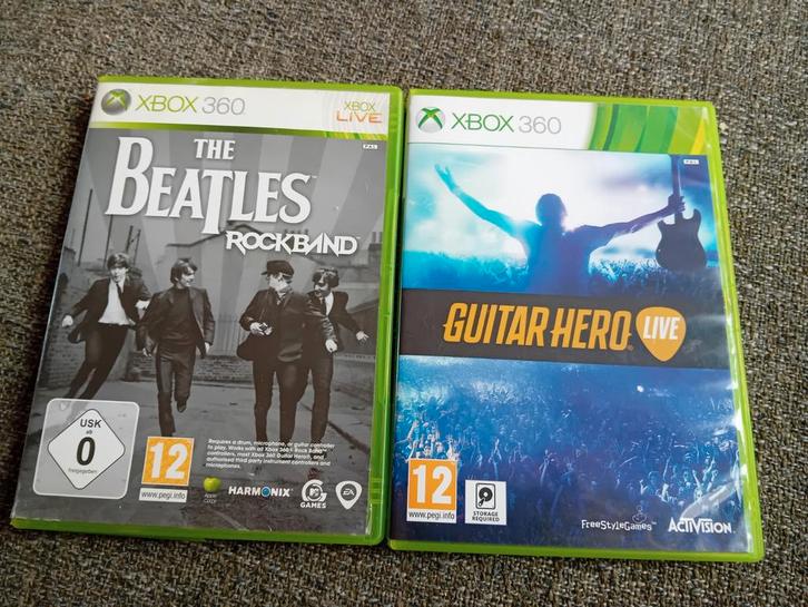 Guitar Hero live en The Beatles Rockband xbox 360 games., Spelcomputers en Games, Games | Xbox 360, Zo goed als nieuw, Muziek