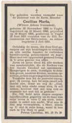 Broeder Willem Verouden 1888 Vught + 1951 Vught, 62 jaar, Verzenden