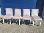 leegverkoop nieuwe 4 stoffen eetkamerstoelen zandkleur, Huis en Inrichting, Ophalen, Nieuw, Vijf, Zes of meer stoelen, Stof