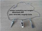 antieke halsketting met bedeld, ketting zilvermerk 800, Ophalen of Verzenden, Zilver, Ketting