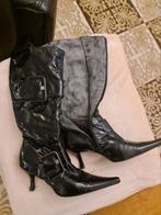 Echt leer larzen, Ophalen of Verzenden, Zo goed als nieuw, Zwart