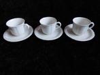 3 Villeroy & Boch Manoir koffiekopjes met schotels, in wit,, Huis en Inrichting, Keuken | Servies, Gebruikt, Ophalen of Verzenden
