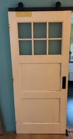 Oude schuifdeur op rails, Doe-het-zelf en Verbouw, Deuren en Horren, Ophalen, Gebruikt, 80 tot 100 cm, Binnendeur