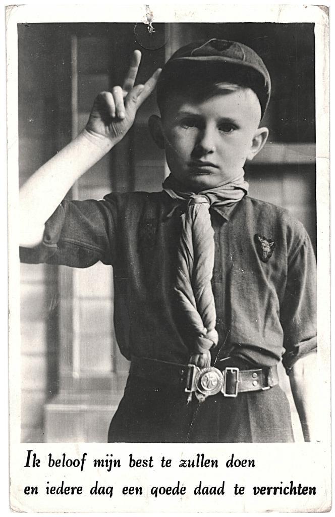 981710	Scouting	 	Postzegel afgeweekt, Verzamelen, Ansichtkaarten | Nederland, Gelopen, 1940 tot 1960, Ophalen of Verzenden