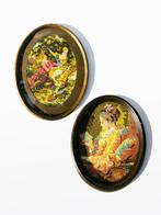 Borduurwerkjes, ovale lijstjes, Vintage, prijs vanaf, Verzenden, Gebruikt