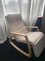 Schommelstoel lichthout+creme kleur, Huis en Inrichting, Fauteuils, Ophalen, Zo goed als nieuw