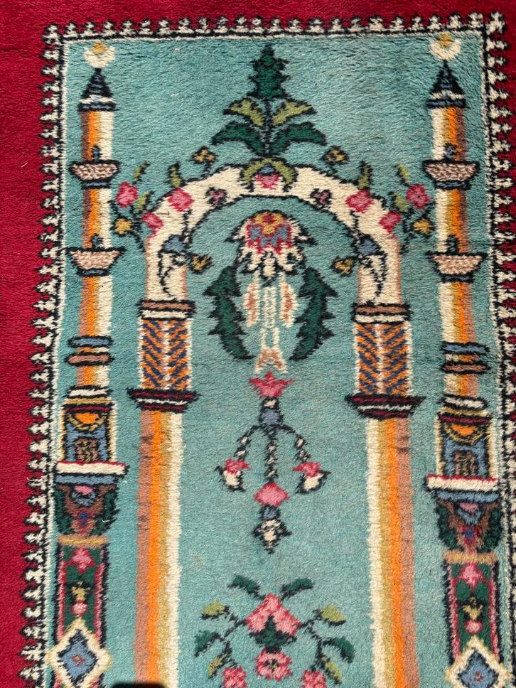 Vintage Gebedskleed / Tapijt, Huis en Inrichting, Stoffering | Tapijten en Kleden, Gebruikt, Minder dan 50 cm, 50 tot 100 cm, Rechthoekig