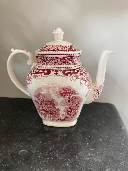 Royal Sphinx Old England Koffiepot theepot roomwit rood, Antiek en Kunst, Antiek | Servies los, Ophalen of Verzenden