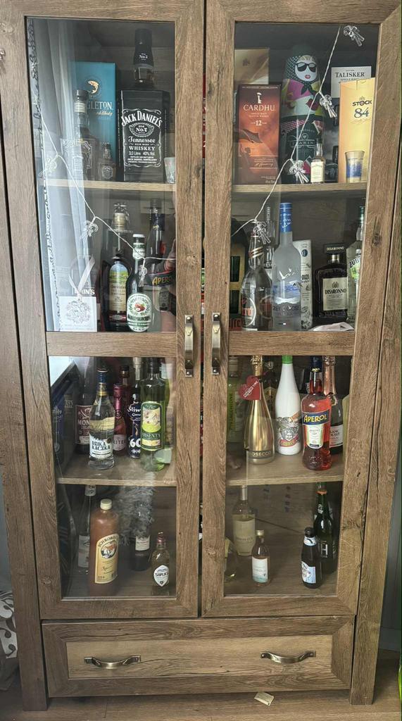 Houten Vitrinekast met Glazen Deuren, Antiek en Kunst, Antiek | Meubels | Kasten, Ophalen