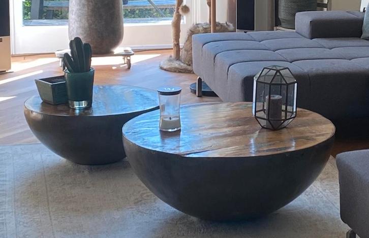 By Boo Salontafel Set, Huis en Inrichting, Tafels | Salontafels, Gebruikt, Minder dan 50 cm, 50 tot 100 cm, Rond, Metaal, Ophalen