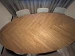 Eikenhout eettafel zitmax 220 cm 2 JAAR GARANTIE!, Huis en Inrichting, Tafels | Eettafels, Eikenhout, 200 cm of meer, Zo goed als nieuw
