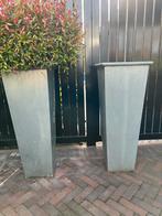 Zinken Plantenbakken - Set van 2, Tuin en Terras, Bloembakken en Plantenbakken, Ophalen, Gebruikt, Minder dan 60 cm, Vierkant