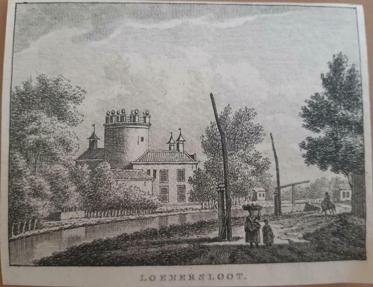 03 / Loenersloot Kopergravure ca 1790, Antiek en Kunst, Kunst | Etsen en Gravures, Ophalen of Verzenden