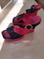 dames zomerschoen roze zwarte sleehak maat 38, Overige kleuren, Blay, Ophalen of Verzenden, Zo goed als nieuw