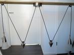 Plafond Hanglamp Met Contragewichten, Ophalen of Verzenden, Zo goed als nieuw, Glas
