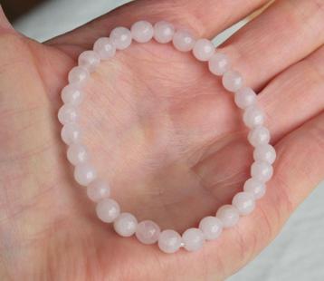 Prachtige armband met gefacetteerde Rozenkwarts  beschikbaar voor biedingen