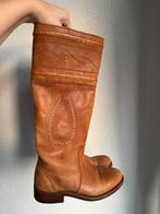 Sancho Boots hoge echt leren western stijl cowboy laarzen, Hoge laarzen, Beige, Ophalen of Verzenden, Zo goed als nieuw