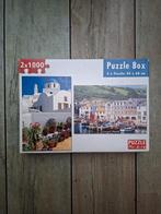Puzzelbox 2x1000 stukjes - Santorini & Cornwall, Hobby en Vrije tijd, Ophalen of Verzenden