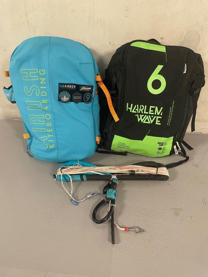 Airush Lithium 9m + Harlem Wave 9 m., Watersport en Boten, Kitesurfen, Gebruikt, Kite, 9 m², Geen board, Ophalen