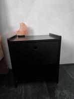 Zwart nachtkastje Petite Amelie met lade, Ophalen