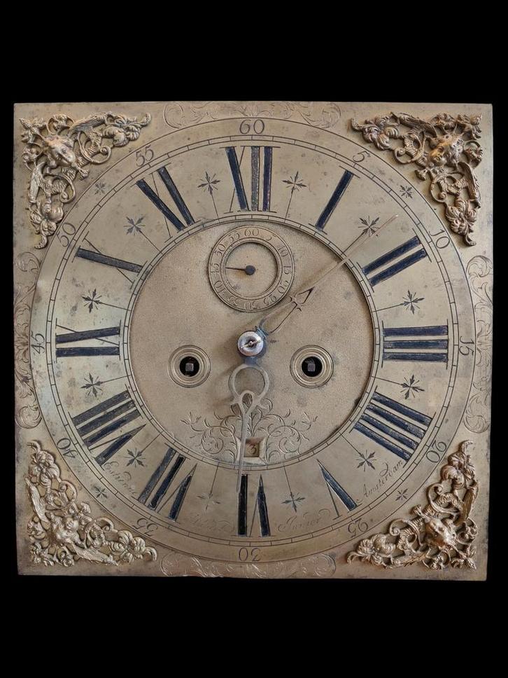 Antiek Uurwerk Estienne Hubert Junior Amsterdam rond 1730, Antiek en Kunst, Antiek | Klokken, Ophalen of Verzenden