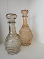 Set van 2 sier karaffen van glas, Gebruikt, Overige kleuren, Ophalen of Verzenden, Glas