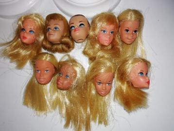 9 hoofden Mattel Barbie voor reparatie 